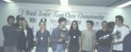 Winning teams receive their trophies.